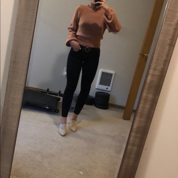 Rose mock neck puffy shoulder sleeve sweater XS - Picture 8 of 8